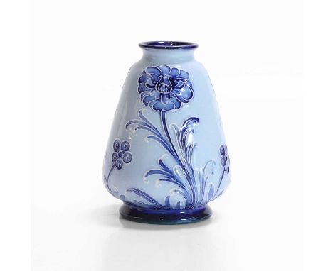 William Moorcroft (1872-1945), a 'Carnations' miniature vase, for James Macintyre &amp; Co., glazed earthenware, with printed