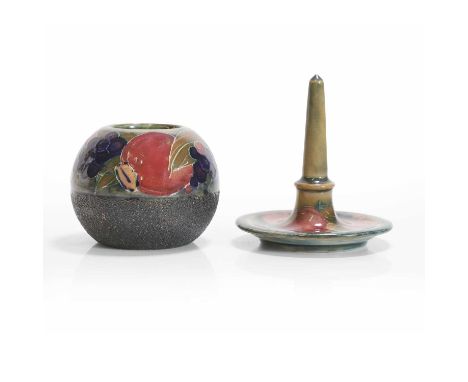 William Moorcroft (1872-1945), a 'Pomegranate' vesta, for Moorcroft Pottery, glazed earthenware, impressed 'Moorcroft, Bursle