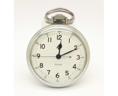 An Elgin National Watch Co. military issue deck timepiece with broad arrow and white dial, the case back marked H.S.3, 56065 