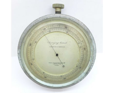 A Surveying Aneroid barometer, marked Compensated for Temperature on the dial, by Cook, Troughton &amp; Simms Ltd., London an