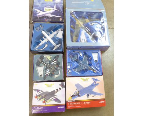 Four Corgi Aviation Archive military aircraft, boxed, includes Boeing B-52D 