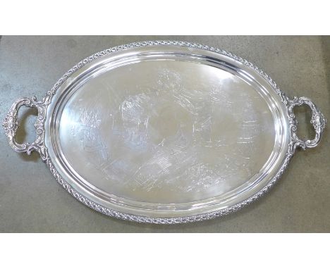 A large plated tray with portrait of George Washington 