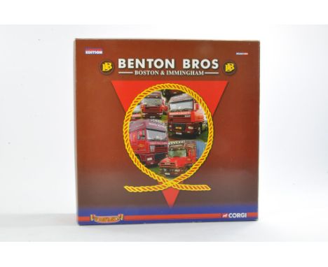 Corgi Model Truck Set Issue comprising No. CC99173 Scania T Topline, DAF XF Super Space Cab, Scania Topline, Skeletal Trailer