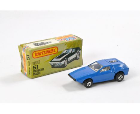 Matchbox Superfast Made in Bulgaria No. 51d Midnight Magic. Blue with silver interior. Generally excellent, very little sign 