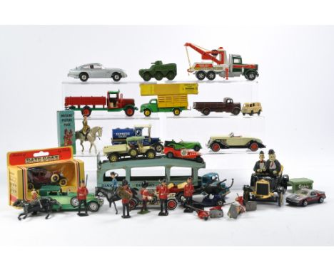 Misc. vintage diecast and others including lead figures comprising Dinky, Corgi, Polistil and others. Most with signs of wear