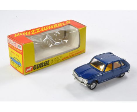 Corgi No. 202 Renault 16 TS. Blue with Light Tan interior. Generally excellent albeit rear window loose in very good box, som