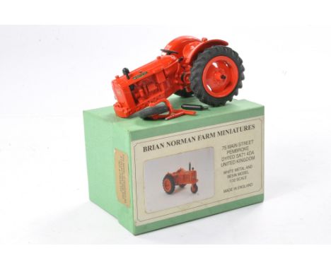 Brian Norman 1/32 Hand Built farm issue comprising no. FM03/4 Nuffield Universal Single Wheel Tractor. In need of attention a