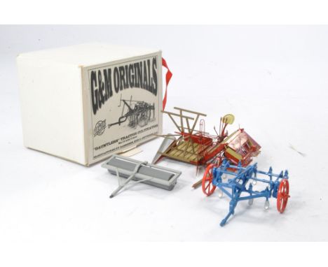 Tekno Bygg 1/32 Brass Hand Built McCormick Deering Binder plus Cenfyn Davies Roller and G&amp;M Originals Tractor Cultivator.