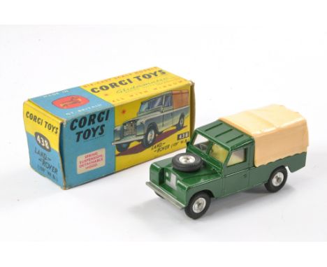 Corgi No. 438 Land Rover 109 WB. Green with Light Tan canopy, lemon interior. Excellent with the odd speck of wear in good bo