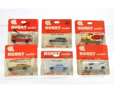 A group of Husky Blister Packs comprising six issues as shown including Military Ambulance, Guy Warrior Milk Truck, Dump Truc