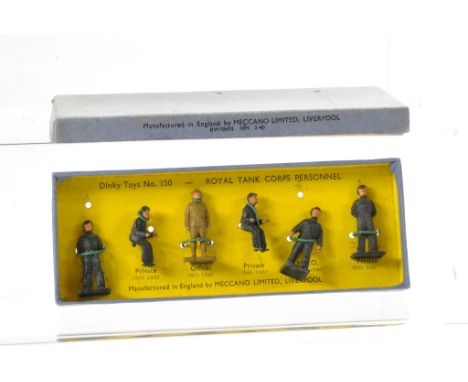 Dinky pre-war set No. 150 Royal Tank Corps Personnel. Complete with string ties. Good to very good, some light crazing to som