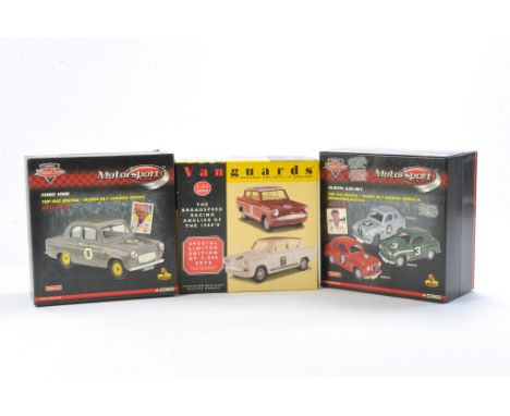 Corgi Motorsport Duo plus Vanguards Racing Anglias. All excellent with boxes. 
