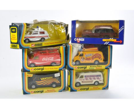 A group of Corgi including various Vans as shown plus Land Rover issues. 