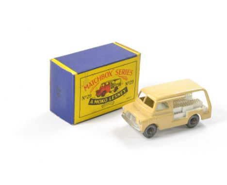 Matchbox Regular Wheels comprising No. 29a Bedford Milk Float. Light tan with metal wheels, silver trim. Excellent, with only