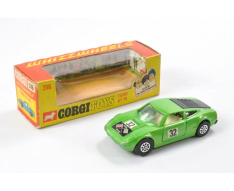 Corgi No. 316 Ford GT70. Green with white interior. Excellent with very little sign of wear in very good slightly faded origi