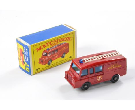 Matchbox Regular Wheels comprising No. 57c Land Rover Fire Engine. Red with Black plastic wheels. Excellent with no obvious s