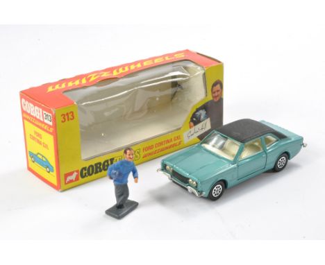 Corgi No. 313 Graham Hill's Ford Cortina GXL inc figure. Excellent with very little sign of wear in very good to excellent bo