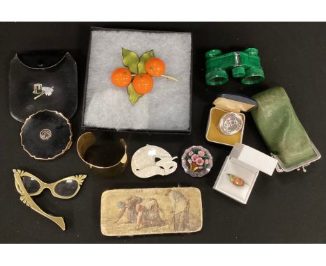 A selection of vintage costume jewellery and a Thomas Sabo silver ring,the costume jewellery includes a Lea Stein cat cellulo