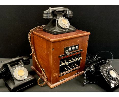 Telephones - Dolly part call exchange with telephone, other rotary telephones.