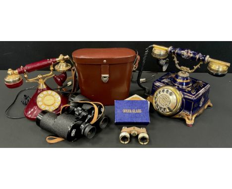 Boxes and objects - Carl Zeiss Jena Octarem, 8x50B, opera glass, vintage telephones (4).