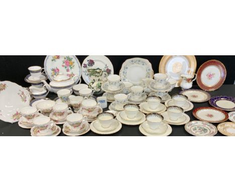 Tea sets including; Spode Dauphin, Aynsley Midnight, Mayfair; etc
