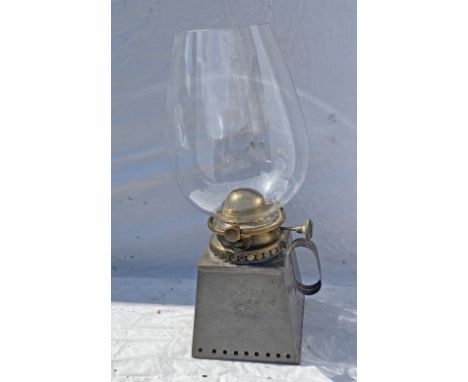 GWR Platform Lamp Interior with brandy glass globe. Measuring 13.5in tall.