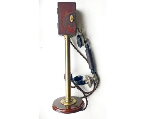 Midland Railway Candlestick Telephone complete with handset. Unusual having a lockable top box with key. No railway markings 