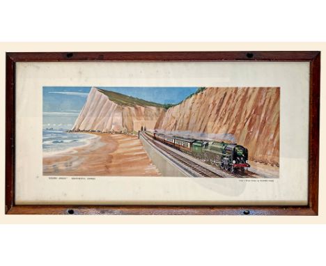 Carriage Print GOLDEN ARROW CONTINENTAL EXPRESS by Richard Ward. From the Southern region B series. Shows an image of BR Brit