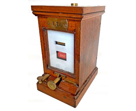 GWR wood cased Lamp In Lamp Out Indicator with brass plate showing number 1.21. Excellent ex box condition.