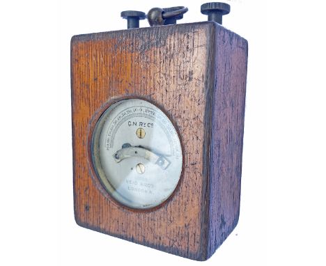 Great Northern Railway wood cased Galvanometer face marked GNRy Co.