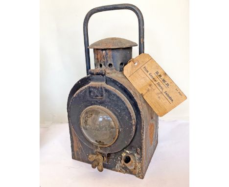 LMS wartime  Locomotive Headlamp with original BR(W) Swindon label. Complete with burner and reflector in place. Needs a good