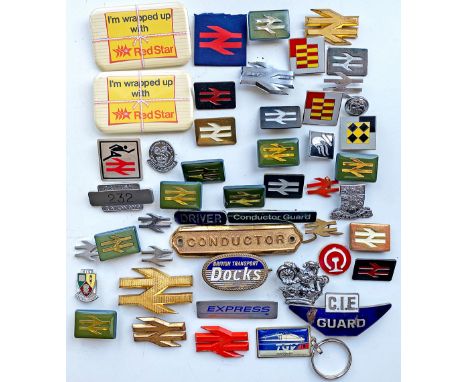 Enamel British Transport Docks Capbadge together with an Irish CIE Guard Capbadge and a good quantity of later British Rail B