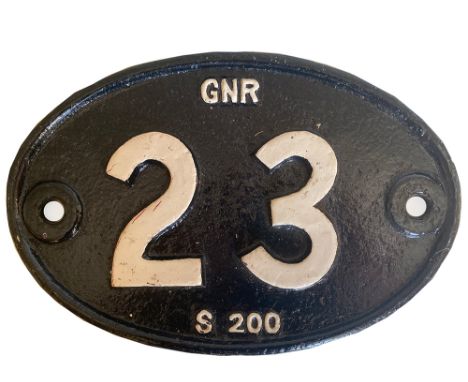 Great Northern Railway cast iron Points Plate GNR number 23 showing casting pattern S200. Restored.