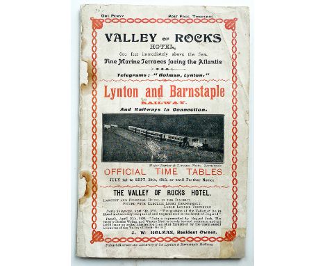 Lynton &amp; Barnstaple Official Timetable Booklet July 1st to September 30th 1913 u.f.n. An incredibly rare 60 page survivor