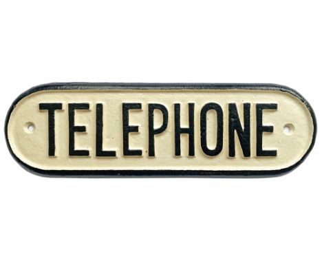 LNER cast iron Doorplate TELEPHONE 11.5in x 3.5in approximately restored.