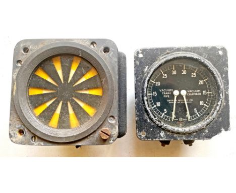 AWS Sunflower Indicator together with a diesel locomotive Vacuum Train Pipe Gauge manufactured by Davies &amp; Metcalfe Romil