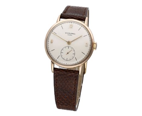 Patek Philippe. A pink gold wristwatch, Ref. 1513, circa 1945. Movement: cal. 12-120, manual winding, 18 jewels, no. 927240. 