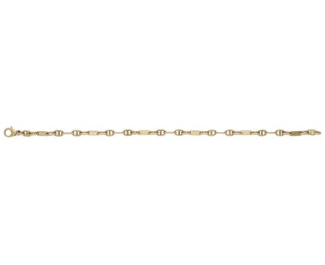 An 18ct gold bracelet, 1982, of stylised mariner-link design, London import mark, sponsor’s mark for Sannit & Stein, length 2