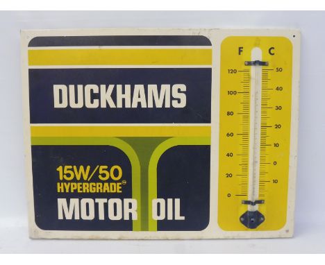 A Duckhams 15W/50 Hypergrade Motor Oil thermometer, 26 x 20". 