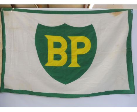 A BP garage forecourt flag, 55 x 35". 