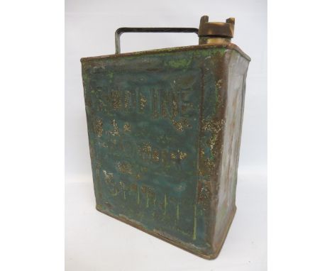 A Redline Motor Spirit two gallon petrol can, small lettering example, by Valor dated October 1925.