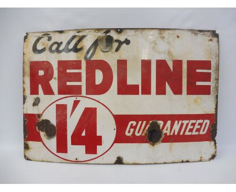 A Redline Guaranteed rectangular enamel sign by Whittle of Eccles, 36 x 24". 