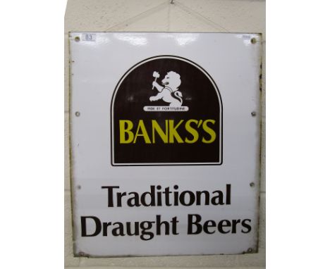 Enamel Banks's beers sign