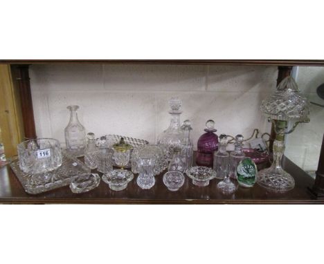 Shelf of glassware