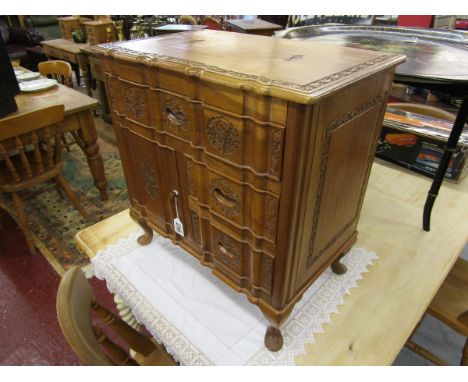 Vintage carved teak Chinese cabinet