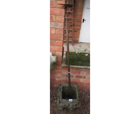 Stone planter and early hoe