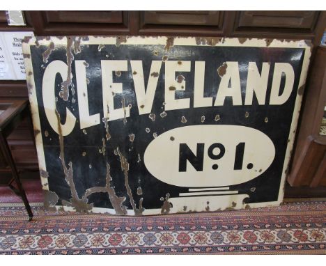 Large enamel Cleveland No1 sign - Approx 183cm x 123cm