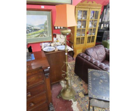 Brass Art Nouveau standard lamp