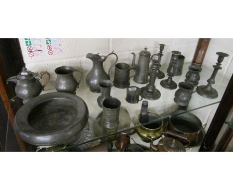 Shelf of pewter