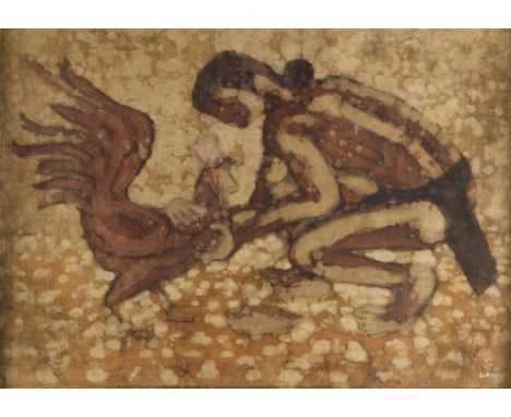 Batik on linen painting, illegibly signed along the lower right. Possibly Stephanie Eng (Malaysian, b. 1945).Provenance: Coll